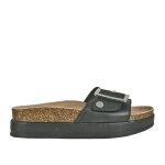 Mules anatomiques femme noir  boucle vice versa cuir