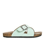 Mules anatomiques fille vert sealine cuir