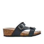 Mules compenses femme noir  fleurs tamiko cuir