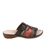 Mules  talons femme lady confort marron cuir