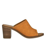 Mules  talons femme en cuir orange agora cuir