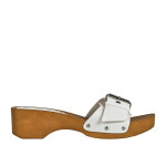 Mules sabots  talon femme blanc vice versa