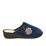Pantoufle femme confort bleu