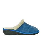 Pantoufle femme confort bleu