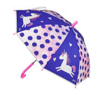 Parapluie enfant bleu et rose motifs licorne