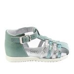 Sandales bb fille bopy chaussures vert cuir