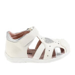 Sandales bb fille blanc motif c?ur kokin cuir