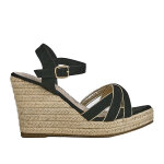 Sandales compenses corde femme noir vice versa cuir
