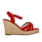 Sandales compenses corde femme rouge vice versa cuir