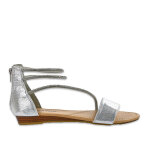 Sandales compenses femme argent  strass vice versa