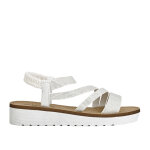 Sandales compenses femme blanc  paillettes vice versa