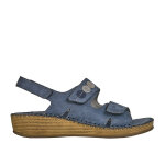 Sandales compenses femme cuir bleu marine lady confort cuir