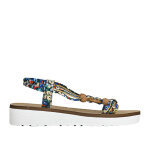 Sandales compenses femme noir  fleurs vice versa