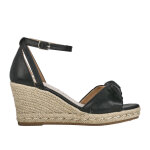 Sandales compenses femme noir  noeud vice versa cuir