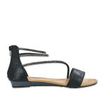 Sandales compenses femme noir  strass vice versa