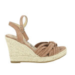 Sandales compenses femme rose brides tresses vice versa cuir