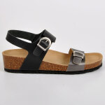 Sandales femme compenses scalina noir cuir