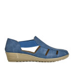 Sandales femme bleu  lastique lady confort cuir