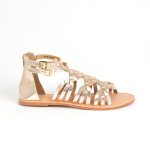 Sandales femme spartiates tipo alto dore cuir