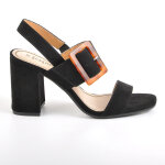 Sandales femme  talons mascara noir cuir