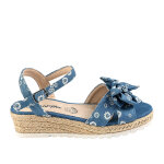 Sandales fille girl time bleu jean cuir