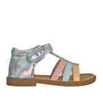 Sandales bb fille argent effet holographique kokin