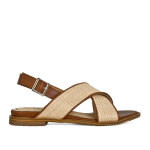 Sandales plates femme beige vice versa cuir