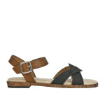 Sandales plates femme bicolores noir vice versa