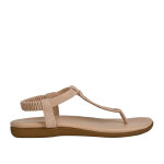 Sandales plates femme beige avec �lastique vice versa