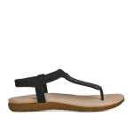 Sandales plates femme noir avec lastique vice versa