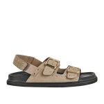 Sandales plates femme gris  boucles cloutes vice versa