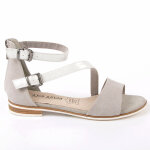 Sandales plates femme gris sangle de cheville vice versa cuir