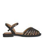 Sandales plates femme vernis noir vice versa
