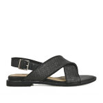 Sandales plates femme noir vice versa cuir