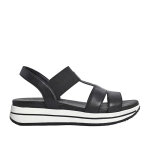 Sandales plateforme femme cuir noir scalina cuir