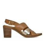 Sandales  talons femme en cuir camel agora cuir