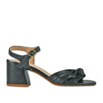 Sandales  talons femme en cuir noir tipo alto cuir