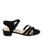 Sandales  talons femme noir et argent vice versa cuir