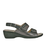Sandales  talons femme noir scratch lady confort cuir