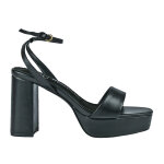 Sandales  talons plateforme femme noir mascara cuir