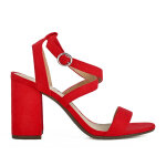 Sandales  talons femme rouge mascara cuir