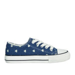 Tennis fille en toile bleu jean motifs coeur street life