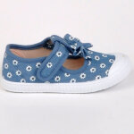 Ballerines fille en toile bleu jean � fleurs street life