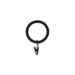 10 anneaux pince pour tringle  rideau d52 mtal noir 28mm mobois