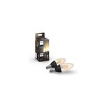 2 ampoules led connecte philips hue flamme ip20 e14 300lm 4. 5w blanc chaud