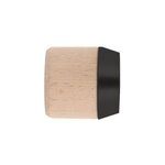 2 embouts bouchon pour barre � rideau bois de h�tre et m�tal noir �2, 8cm mobois