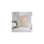 2 panneaux muraux de salle de bains l. 100 x h. 210 cm, effet pierre beige, schulte decodesign