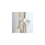 2 porte embrasses rideau bois de htre blanc mat l. 52mm mobois