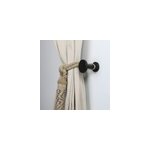 2 porte embrasses rideau bois de htre noir mat l. 52mm mobois