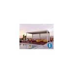 2 stores fa�ade motoris�s pour pergola oviedo 6m blanc + 1 poteau central